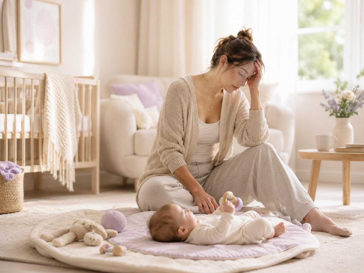 Žena po pôrode s bábätkom – Ladywork popôrodná rehabilitácia